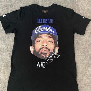 True Hustler Mens Nipsey HussleBlack Graphic T-Shirt- Medium